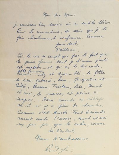 Letter to Man Ray, regarding the achievement of 