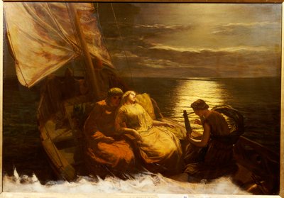 The Escape of Glaucus and Ione, with the Blind Girl Nydia, from Pompeii, 1860 by Paul Falconer Poole