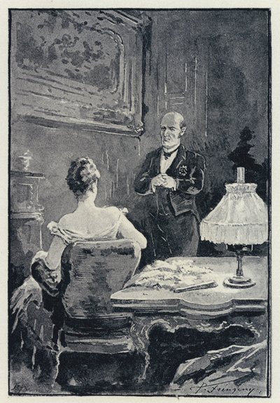Illustration for Anna Karenina: The quarrel between Anna and her husband by Paul Frenzeny
