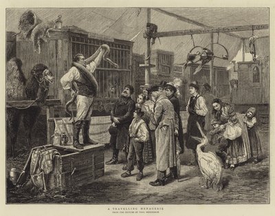 A Travelling Menagerie by Paul Friedrich Meyerheim