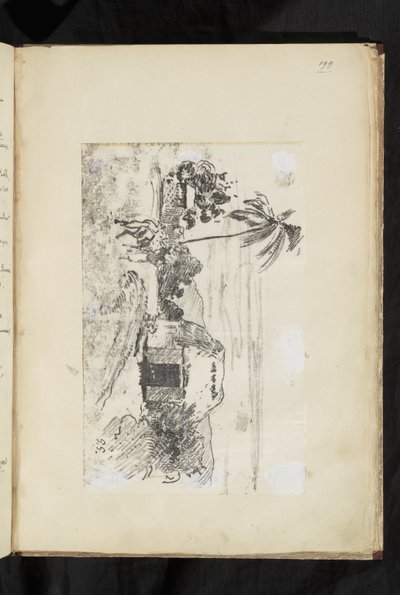 Before and After - Landscape with a Hut and Palm Trees by Paul Gauguin