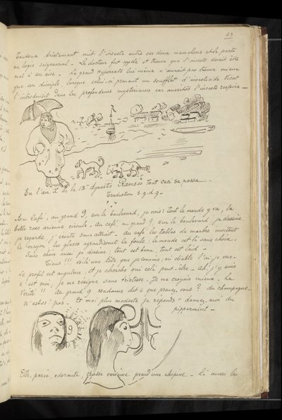 Avant et après - text and drawings of 