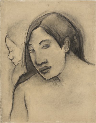 Heads of Tahitian Women, Frontal and Profile Views by Paul Gauguin