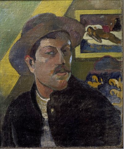 Portrait of the artist with hat by Paul Gauguin