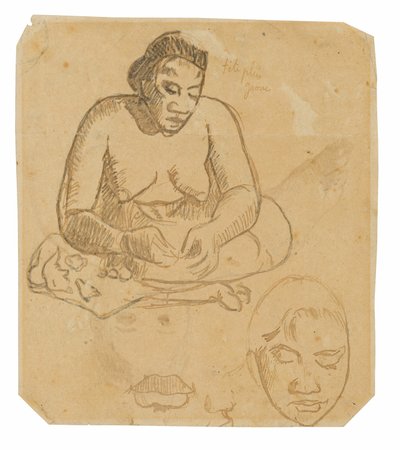 Seated Tahitian Woman; Standing Tahitian Woman by Paul Gauguin
