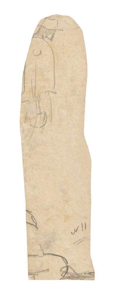 Sketch of a Man with a Hat and Fragment of a Woman