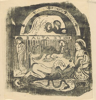Te Atua The Gods Small Plate [recto] by Paul Gauguin