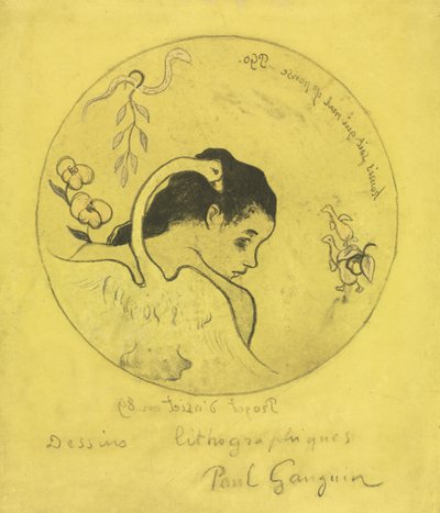Volpini Suite: Design for a Plate: Leda and the Swan by Paul Gauguin
