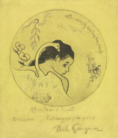 Volpini Suite: Design for a Plate: Leda and the Swan by Paul Gauguin