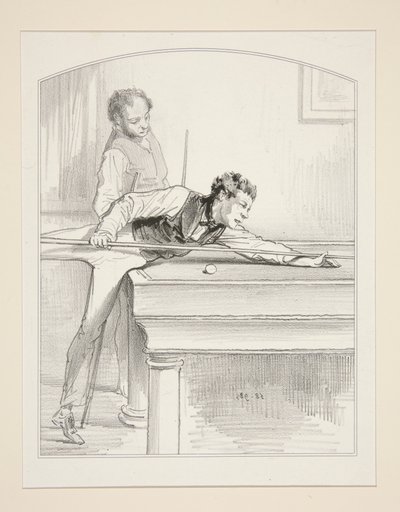 The Billiard by Paul Gavarni