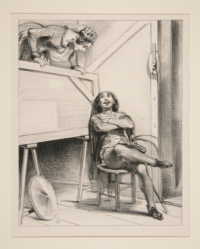 (The Princess, she lets out a loud cry): The unfortunate one!... by Paul Gavarni