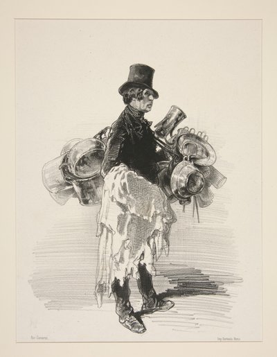 (Pots and Pans Seller. English Physiognomy.) by Paul Gavarni