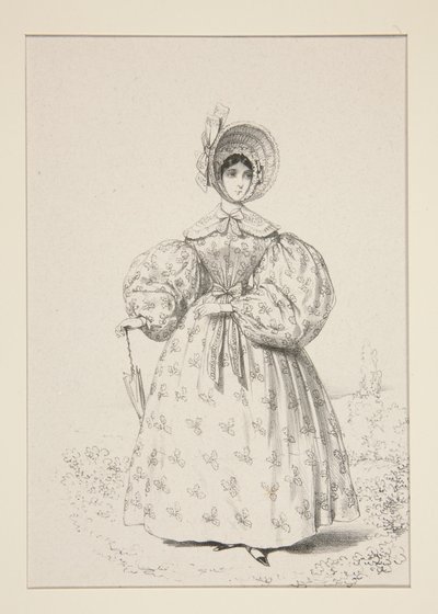 On the Promenade. May 1835. Dress of English muslin, ... by Paul Gavarni