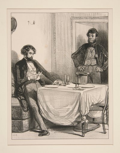 To a Mr. Anatole who waits in a cabinet... by Paul Gavarni