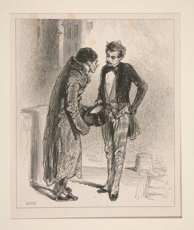 Ah! Monsieur Radiguet... yours most humbly, I did not recognize you!... by Paul Gavarni