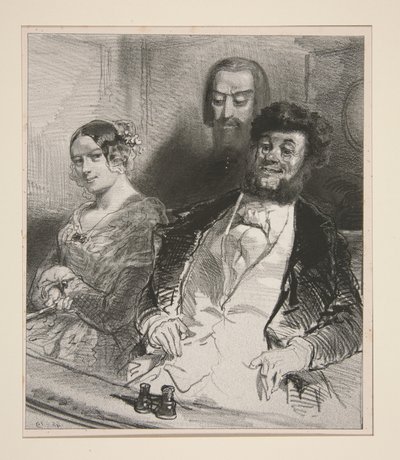 At the French Theatre by Paul Gavarni