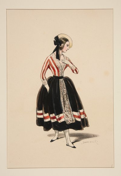 Village Coquette. Straw Hat. by Paul Gavarni