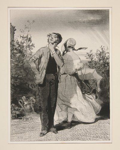 Camille, Say! When We Got Married the Swallows Were Arriving... by Paul Gavarni