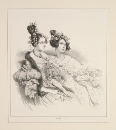 The Evening. Hairstyles by Sergent and Jouenne. by Paul Gavarni