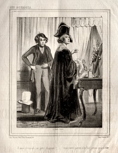 Les Actrices: I had asked for a small hat! by Paul Gavarni