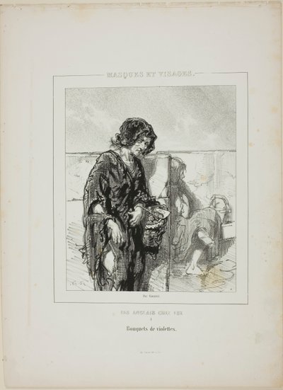 The English at Home: Bouquets of Violets by Paul Gavarni