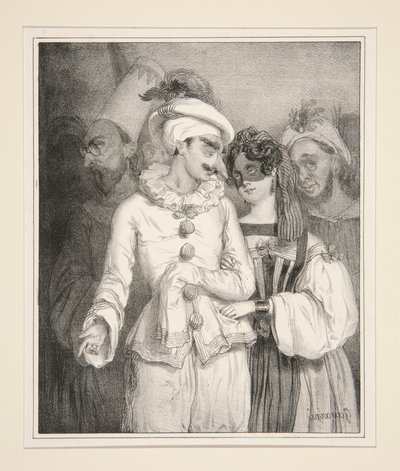 Masquerade, after a Watercolor Belonging to the Author by Paul Gavarni