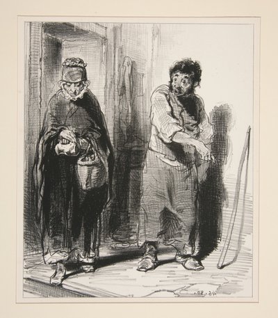 Miss, your daughter, if you meet her, you will say that there is a gentleman here... by Paul Gavarni