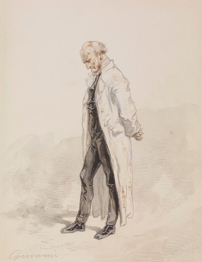 Old Man in a White Coat by Paul Gavarni