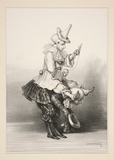 Paillasse and Pierrot by Paul Gavarni
