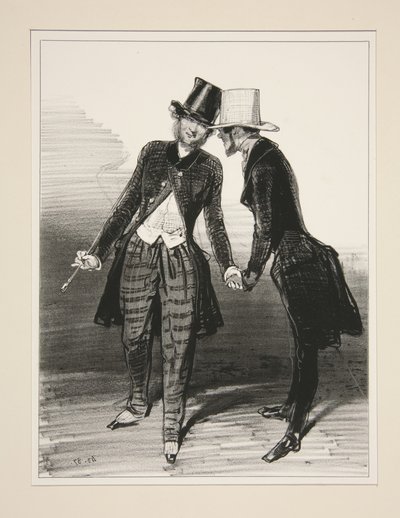 Pardon, my dear! I must leave you for a little affair... by Paul Gavarni