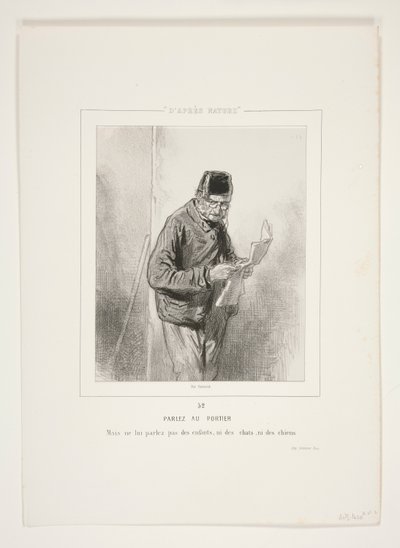 Talk to the Porter. But Do Not Talk to Him About Children, Cats, or Dogs. by Paul Gavarni