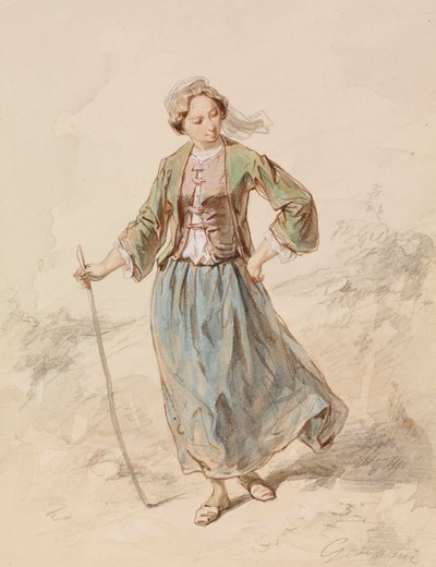 Peasant Girl by Paul Gavarni