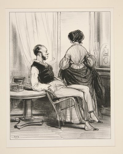What is the matter with you? - I have just met Jules with Madame Bouvier!... by Paul Gavarni