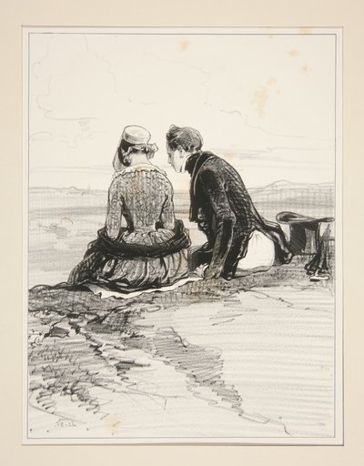 Nothing is More Embarrassing than the First Tête-à-Tête... by Paul Gavarni
