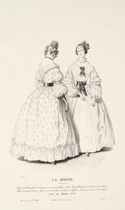 Muslin Dress with Brocade Trimmed with a Flounce by Paul Gavarni