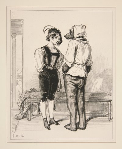 Hold on, Clara, I Am... by Paul Gavarni