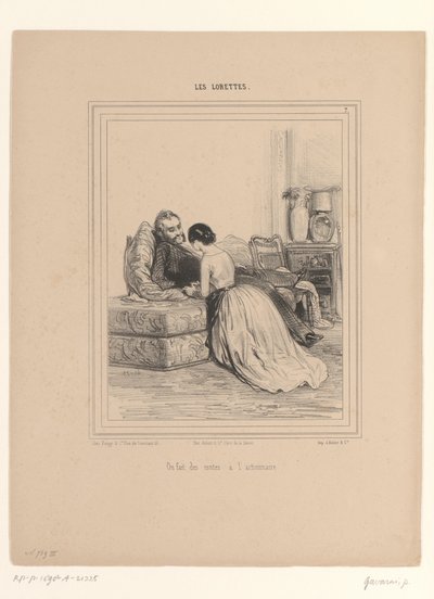 Woman Makes a Proposal to Her Husband by Paul Gavarni