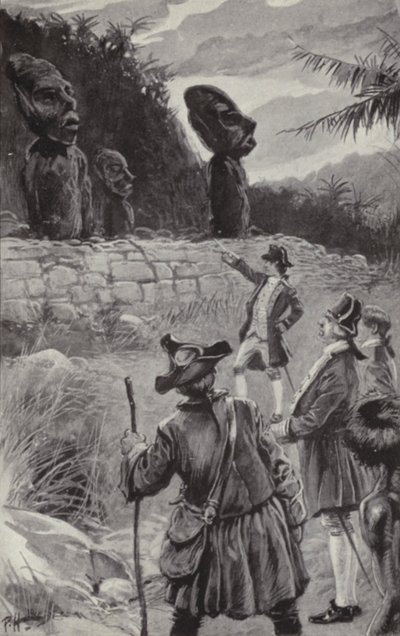 Examining the Statues on Easter Island by Paul Hardy