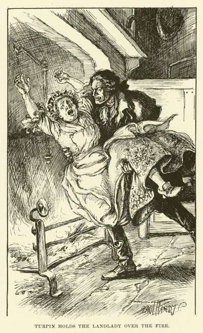 Turpin Holds the Landlady over the Fire by Paul Hardy