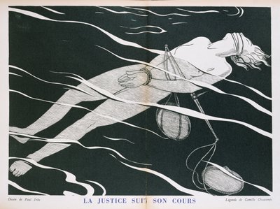 Justice Follows its Course, Caricature of the Justice System by Paul Iribe