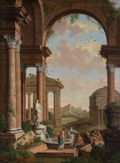 Landscape with Roman Ruins by Paul Joseph de Cock