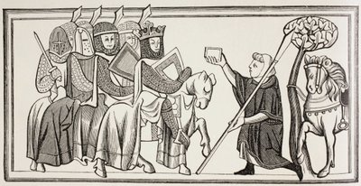 A Messenger Arrives with a Message for a King (after an illustration in a 13th century manuscript) by Paul Lacroix