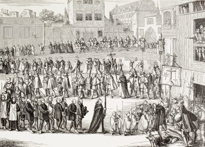 An Auto-Da-Fe, or Act of Faith, Procession in Spain (after a 15th century engraving) by Paul Lacroix