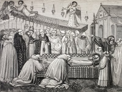 Death of Saint Benedict of Nursia in the Abbey of Monte Cassino by Paul Lacroix