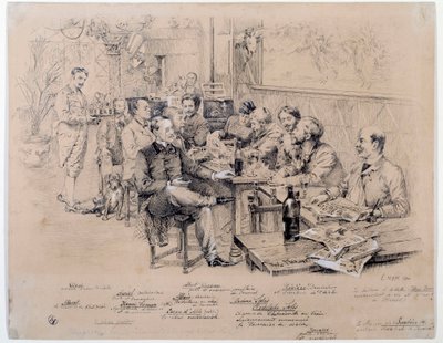 The Members of the Redaction of the Magazine Le Chat Noir by Paul Merwart