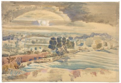 Sunrise over Valley by Paul Nash