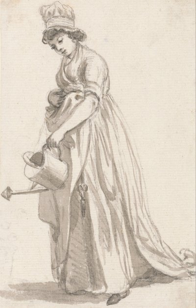 A Girl with a Watering Can facing left- Sarah Hough, Mrs. T.P. Sandby