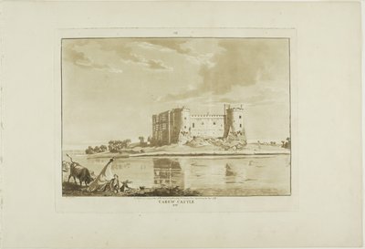 Carew Castle, plate eight from Twelve Views in Wales by Paul Sandby
