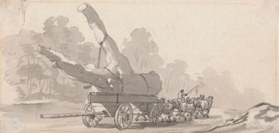 Cart Bearing a Large Tree Trunk by Paul Sandby
