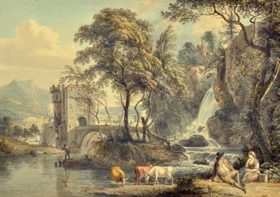 Landscape with a Waterfall by Paul Sandby